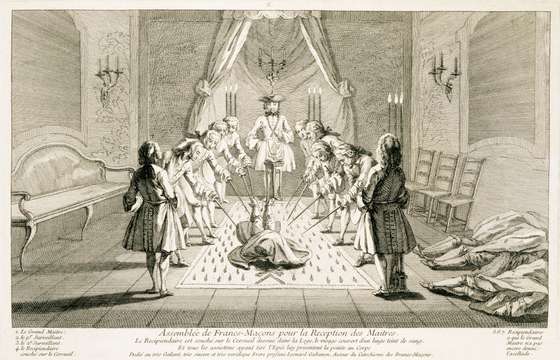 Assembly Of Freemasons For The Initiation Of A Master circa 1733