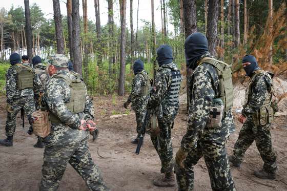 Combat Training Of Fighters Of The Bucha Territorial Defense Near Kyiv