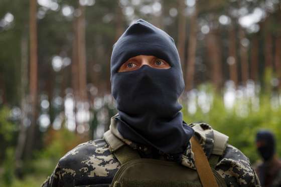 Combat Training Of Fighters Of The Bucha Territorial Defense Near Kyiv