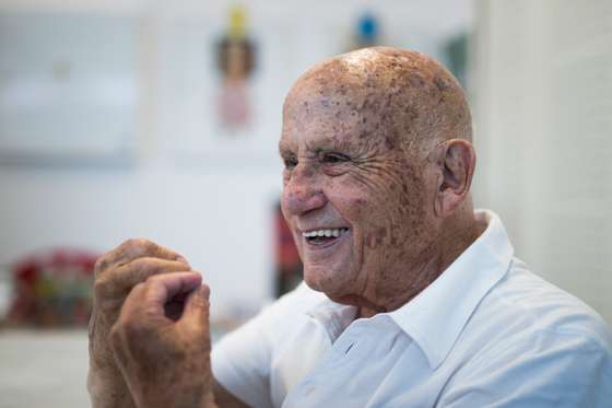 Entrevista com o mestre Manuel Cargaleiro, pintor, escultor e colecionador de arte, no Museu Cargaleiro. Castelo Branco, 19 de Julho de 2022. FILIPE AMORIM/OBSERVADOR