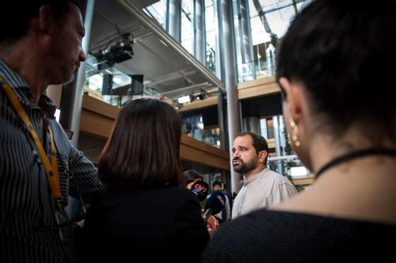 PARLAMENTO EUROPEU (PE): Estado da UniÃ£o: ReaÃ§Ã£o de JosÃ© GusmÃ£o, euro-deputado pelo Bloco de Esquerda, apÃ³s o discurso de Ursula von der Leyen. 14 de Setembro de 2022 Parlamento Europeu, Estrasburgo TOMÃS SILVA/OBSERVADOR