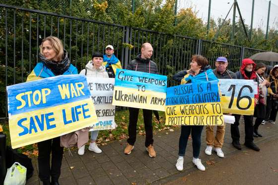 Protest Outside NATO Headquarters In Brussels