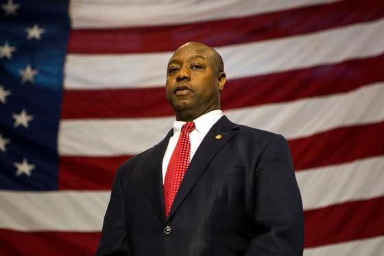 NORTH CHARLESTON, SC - FEBRUARY 19, 2016:Senator Tim Scott li