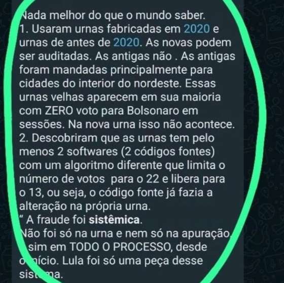 Publica&Atilde;&sect;&Atilde;&pound;o no Instagram a alegar fraude eleitoral no Brasil