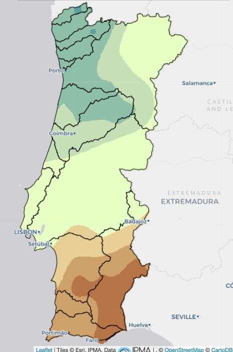 Em novembro, 8,8% do territÃ³rio continental estava ainda em seca severa. 