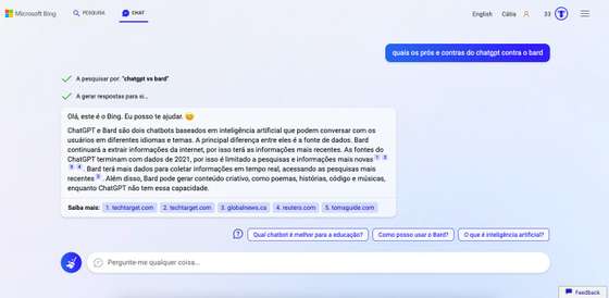PrÃ³s e contras ChatGPT contra Bard