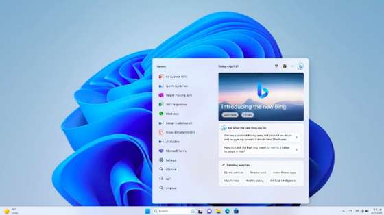 Microsoft Windows 11, atualizaÃ§Ã£o Bing IA