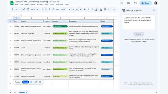 GoogleI/O Sheets