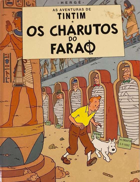 Tintim e Milu. foto do Ã¡lbum os charutos do FaraÃ³