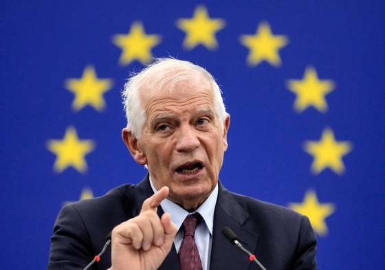 epa10988988 European Union High Representative for Foreign Affairs and Security Policy, Josep Borrell speaks during a Council and Commission statement at the European Parliament in Strasbourg, France, 22 November 2023. The Council and Commission statements' debate focused on the humanitarian situation in Gaza, the need for release of hostages held by Hamas, and for an immediate humanitarian truce leading to a ceasefire and the prospects for peace and security in the Middle East. The EU Parliament plenary session runs from 20 until 23 November 2023.  EPA/RONALD WITTEK