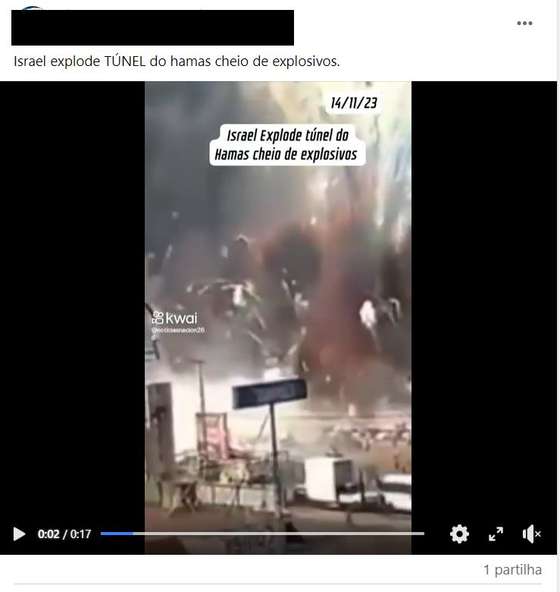 PublicaÃ§Ã£o de Facebook alega explosÃ£o nos tÃºneis do Hamas.