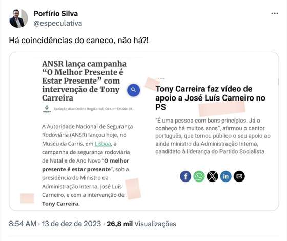 A publicaÃ§Ã£o de PorfÃ­rio Silva, que relaciona os dois eventos