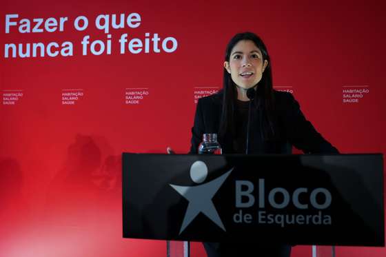 A coordenadora Nacional do Bloco de Esquerda (BE), Mariana MortÃ¡gua, intervÃ©m num almoÃ§o com ativistas laborais que apoiam a candidatura do BE Ã s eleiÃ§Ãµes de 10 de marÃ§o, em Lisboa, 22 de fevereiro de 2024. ANTÃ“NIO COTRIM/LUSA