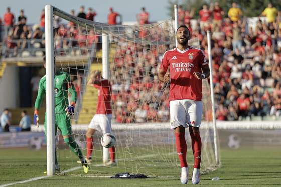 Pavlidis do Benfica durante o jogo amigÃ¡vel com o Celta de Vigo disputado no EstÃ¡dio Municipal de Ãgueda, 13 de julho de 2024. MANUEL FERNANDO ARAÃšJO/LUSA