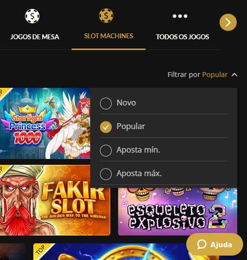 Filtros de Pesquisa AvanÃ§ada no Casino ESC Online