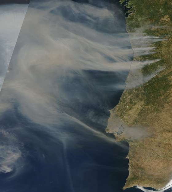 Captura satÃ©lite NASA, fumo incÃªndios 17 de setembro de 2024