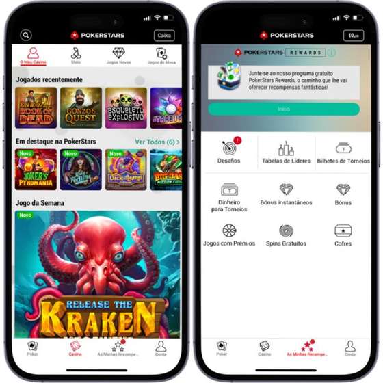 SecÃ§Ã£o de Casino na App PokerStars Portugal