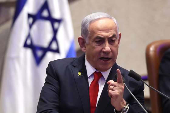 epa11727607 Israeli Prime Minister Benjamin Netanyahu speaks during a discussion called on by the opposition on the release of the Israeli hostages held by Hamas, at the Knesset in Jerusalem, Israel, 18 November 2024. According to Israel's military, around 100 Israeli hostages remain in captivity in the Gaza Strip, including the bodies of 33 confirmed dead.  EPA/ABIR SULTAN