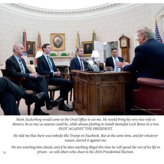 Foto livro Donald Trump, Mark Zuckerberg