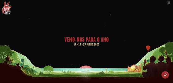 Captura de ecr&Atilde;&pound; do website do Super Bock Super Rock, tirada &Atilde;&nbsp;s 18:32 de 27 de mar&Atilde;&sect;o de 2025.