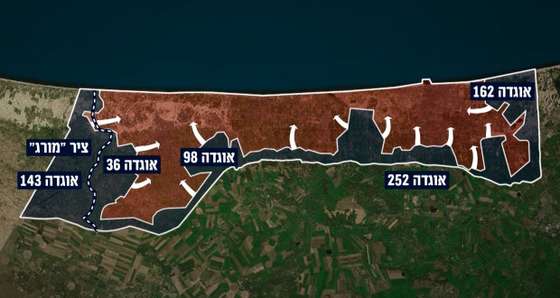 Mapa avan&Atilde;&sect;os tropas israelitas Faixa de Gaza