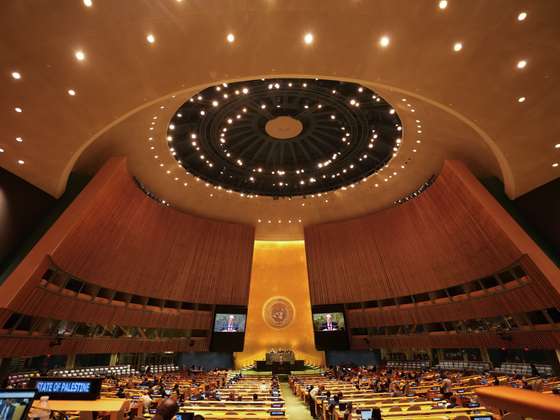 epa11627528 Winston Peters, Deputy Prime Minister of New Zealand, speaks during the General Debate of the 79th session of the United Nations General Assembly at United Nations Headquarters in New York, New York, USA, 26 September 2024. The annual high-level General Debate gathers world leaders from 24 to 28 September, and 30 September under the theme, 'Leaving no one behind: acting together for the advancement of peace, sustainable development and human dignity for present and future generations'. EPA/STEPHANI SPINDEL