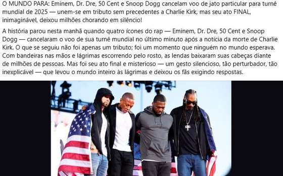 Eminem, 50 Cent e Snoop Dogg em homenagem a Charlie Kirk? – Observador