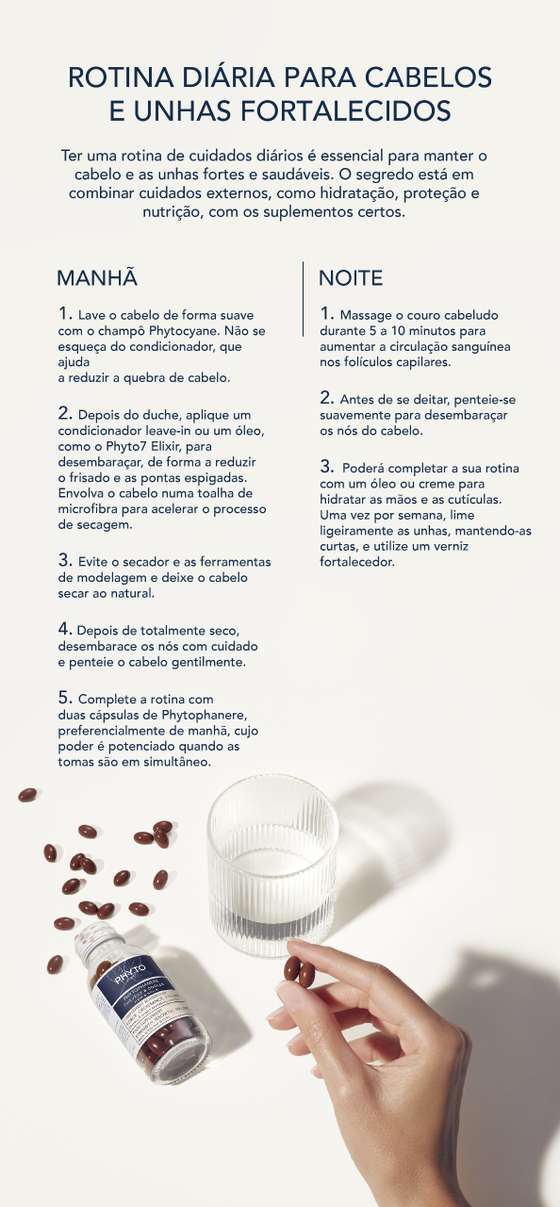 rotina para cabelos e unhas fortes