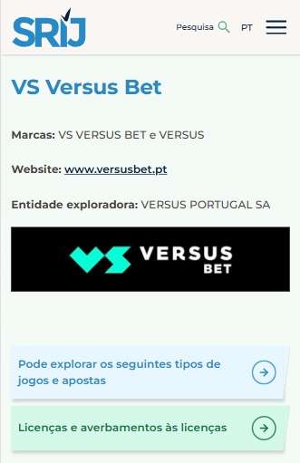 VERSUSbet na lista de entidades licenciadas do SRIJ