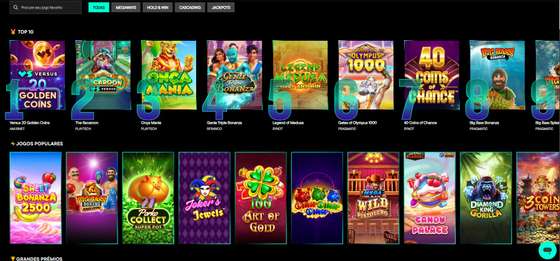 Lobby do casino VERSUSbet com jogos em destaque e categorias de slots