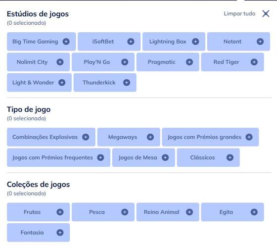 Filtros do casino Vincino para selecionar jogos por fornecedor, tipo de jogo e cole&Atilde;&sect;&Atilde;&pound;o tem&Atilde;&iexcl;tica