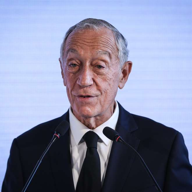 O Presidente da República, Marcelo Rebelo de Sousa, discursa durante o encontro Anual do Conselho da Diáspora Portuguesa no Palácio da Cidadela, em Cascais, 21 de dezembro de 2022. RODRIGO ANTUNES/LUSA
