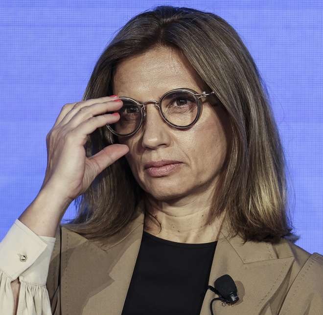 The CEO of MEO Ana Figueiredo during the international conference “The Lisbon Conference: Europe and Transatlantic Relations” this morning in Lisbon, Portugal, 16th June 2025. ANTONIO COTRIM /LUSA
