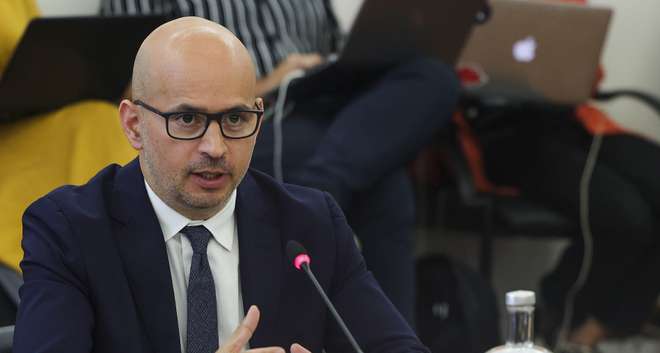 O ex-ministro das Finanças, João Leão, durante a audição na Comissão Parlamentar de Inquérito à Tutela Política da Gestão da TAP na Assembleia da República, Lisboa, 06 de junho de 2023.    MANUEL DE ALMEIDA/LUSA