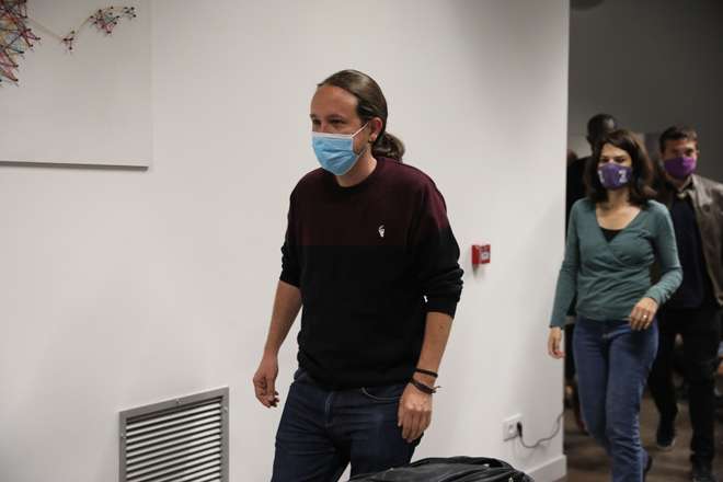 Unidas Podemos Follows The Results Of The Voting. Elections 4-m 2021 Madrid