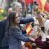 epa13300099 Spain's King Felipe VI (L) and Queen Letizia (R) greet the crowd waiting at the Town Hall as they arrive in Ceuta, Spain, 13 October 2026. This is the Spanish royal couple's first visit to Spain's North African enclaves, Ceuta and Melilla.  EPA/CHEMA MOYA