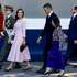 epa13298256 (L-R) Princess Sofia, Princess Leonor, Queen Letizia, Prime Minister Pedro Sanchez and Defense Minister Margarita Robles arrive to Spain's National Day military parade in Madrid, Spain, 12 October 2026.  EPA/Ballesteros