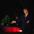 epa13278005 United States President Donald Trump motions to new pavement as he arrives on the South Lawn in Washington, DC, USA, 02 October 2026.  EPA/Annabelle Gordon / POOL