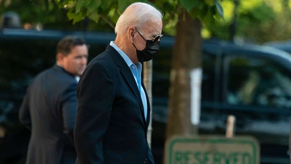 epa09250347 US President Joe Biden departs from Holy Trinity Catholic Church, in Washington, DC, USA, 05 June 2021  EPA/Chris Kleponis / POOL