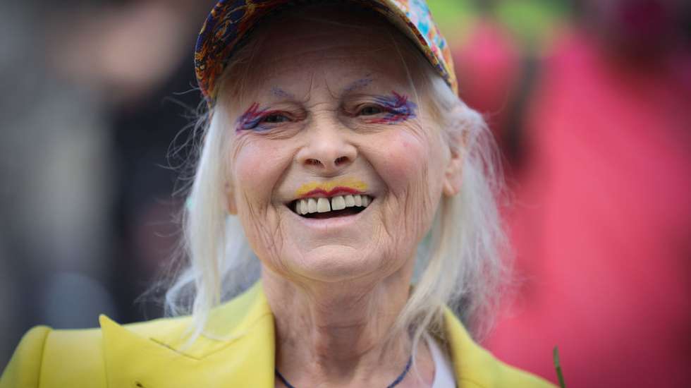 Dame Vivienne Westwood Suspends 10 Ft High Inside Giant Bird Cage In Protest For Julian Assange
