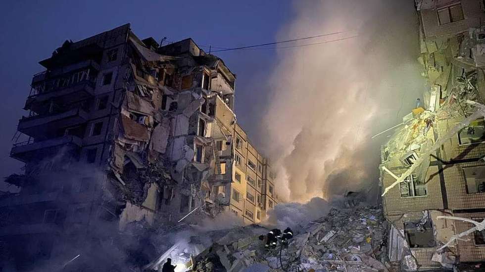 Missile attack on residential building in Dnipro amid Russia-Ukraine war