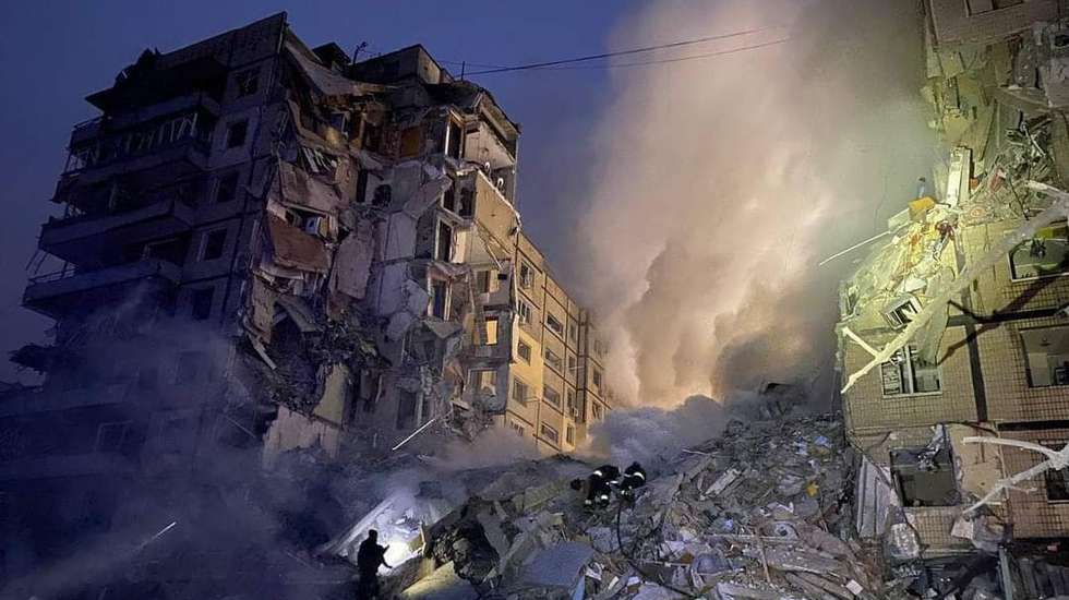 Missile attack on residential building in Dnipro amid Russia-Ukraine war