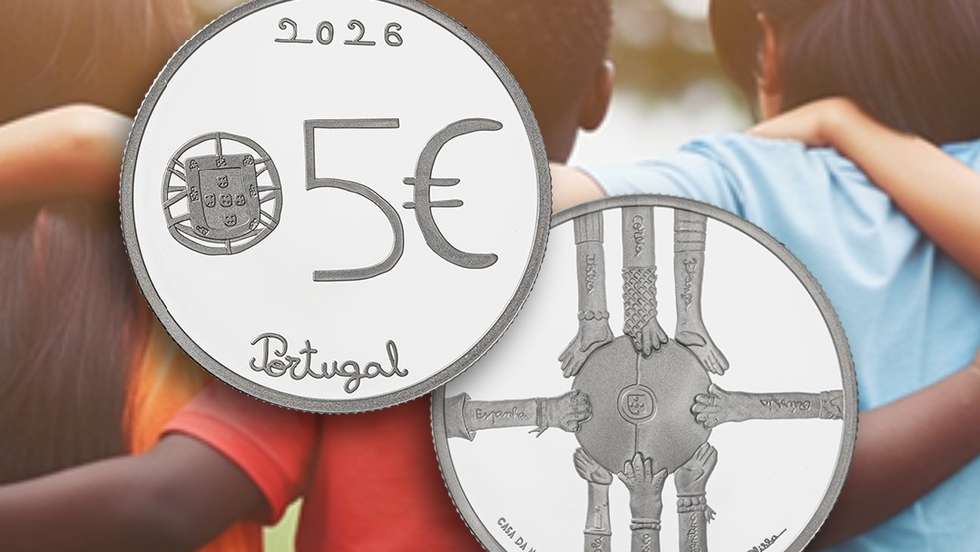 Moeda de coleção "Multiculturalismo", com o valor facial de 5 euros.