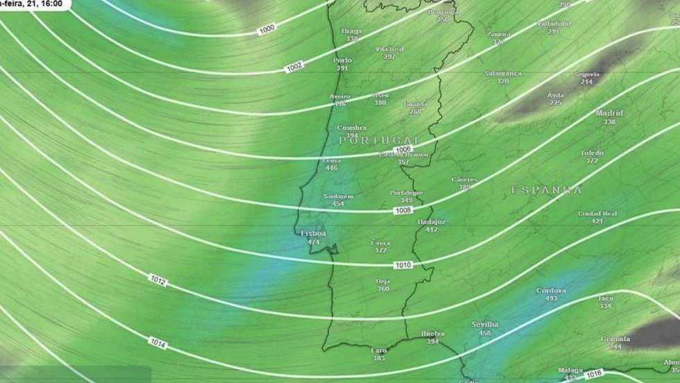 As previsões do site Meteored para esta sexta-feira à tarde
