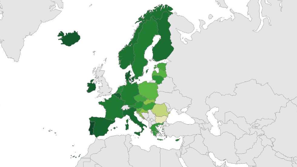 Vacinação total na Europa a 12 de novembro de 2021