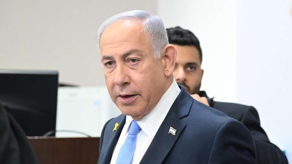 epa11890182 Israeli Prime Minister Benjamin Netanyahu  attends his trial on corruption charges at the district court in Tel Aviv, Israel, 12 February  2025.  EPA/Yair Sagi/POOL