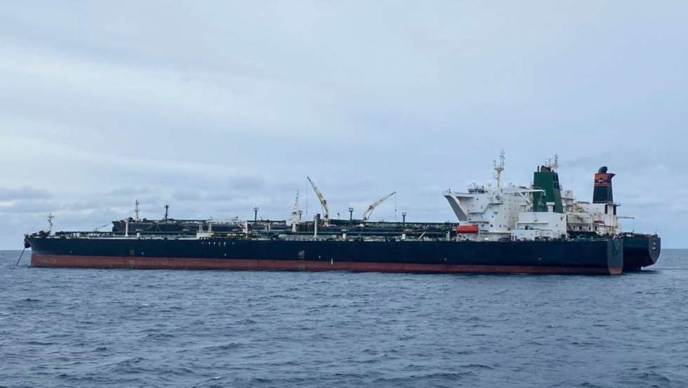epa08963466 A handout photo made available by the Indonesian Maritime Security Agency (BAKAMLA) shows Panama flagged MT Frea (R) and Iran flagged MT Horse tankers anchored together in the Pontianak waters off the coast of Borneo island, Indonesia, 24 January 2021 (issued on 25 January 2021). Indonesian authorities seized the two tankers suspected to be used for illegal oil transfer.  EPA/INDONESIAN MARITIME SECURITY AGENCY/ HANDOUT HANDOUT, EDITORIAL USE ONLY, NO SALES HANDOUT EDITORIAL USE ONLY/NO SALES