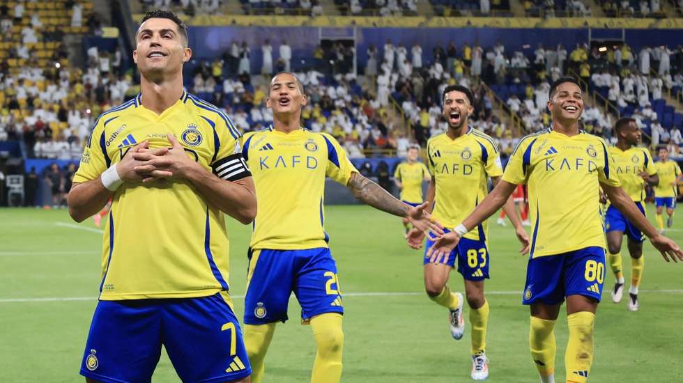 Ronaldo marcou o segundo e último golo do Al Nassr frente ao Al Wehda depois de Ângelo ter inaugurado o marcador na primeira parte