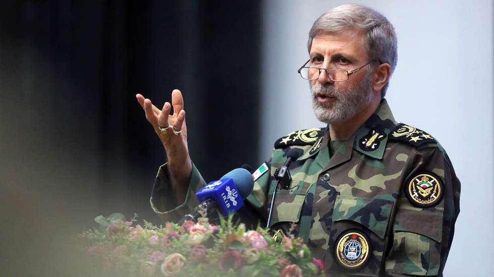 epa12633619 A handout photo made available by the Iranian Army office shows Iranian army chief General Amir Hatami speaking during a ceremony for military academy students in Tehran, Iran, 07 January 2026. Hatami warned that any "mistake" or act of aggression by adversaries would be met with a more decisive response than seen in previous conflicts, stating that the Iranian military would "cut off the hand" of any aggressor following recent threats from the United States and Israel.  EPA/HANDOUTS HANDOUT HANDOUT EDITORIAL USE ONLY/NO SALES