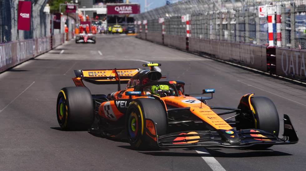 O piloto da McLaren ficou à frente de Leclerc e Piastri